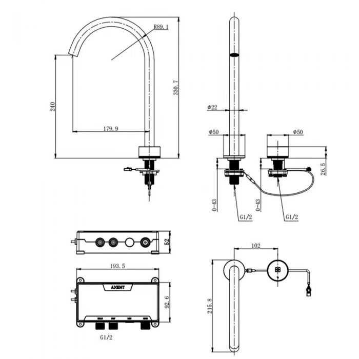 AXENT.ZERO intelligent basin mixer F3720320M1 AXENT